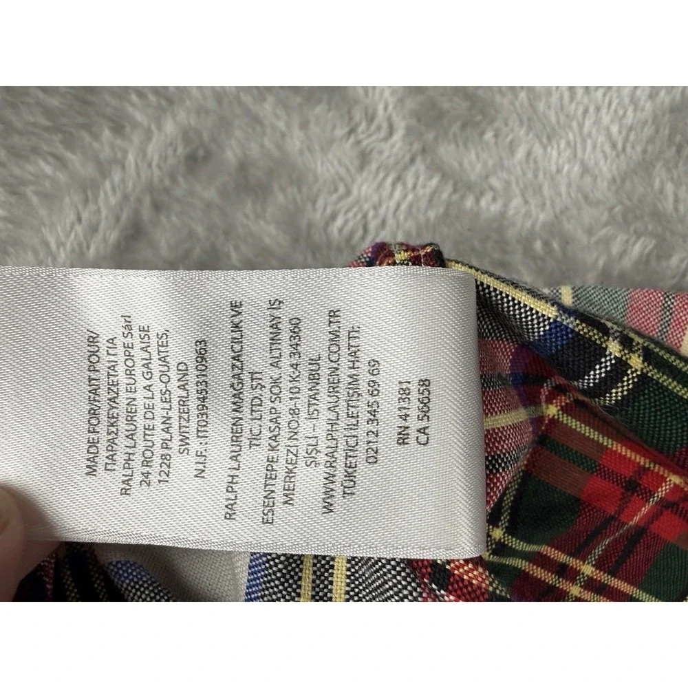 Polo Ralph Lauren Classic Fit XL Plaid Button Down Shirt Red Green White